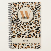 Leopard Print Modern Mit Monogramm 2023 Planer (Vorderseite)