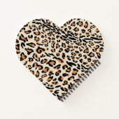Leopard Print Modern Mit Monogramm Heart Shaped Notizblock (Rückseite)