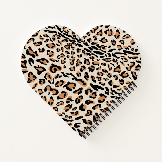 Leopard Print Modern Mit Monogramm Heart Shaped Notizblock (Rückseite)