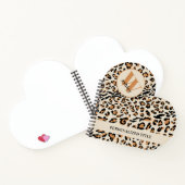 Leopard Print Modern Mit Monogramm Heart Shaped Notizblock (Innenseite)