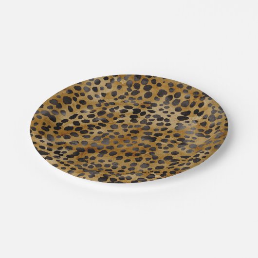 Leopard Print Modern Trendy Brautparty Pappteller (Schrägansicht)