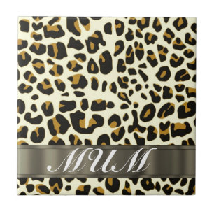 Leopard Print Mom Text Fliese