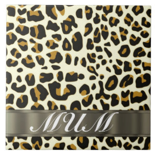 Leopard Print Mom Text Fliese