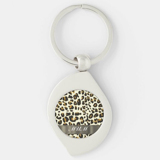 Leopard Print Mom Text Schlüsselanhänger (Vorderseite)