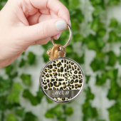Leopard Print Mom Text Schlüsselanhänger (Hand)