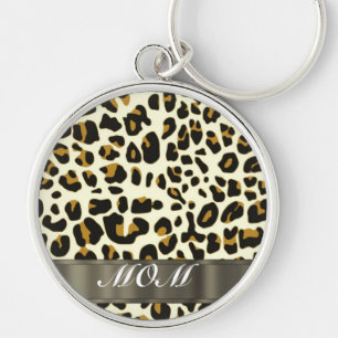 Leopard Print Mom Text Schlüsselanhänger