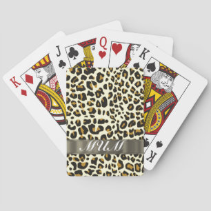 Leopard Print Mom Text Spielkarten