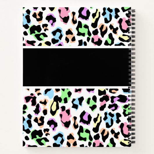 Leopard Print Monogram Artist Sketchbook Notizblock (Rückseite)