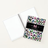 Leopard Print Monogram Artist Sketchbook Notizblock (Innenseite)