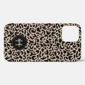 Leopard Print Monogram Case-Mate iPhone Hülle (Rückseite (Horizontal))