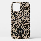Leopard Print Monogram Case-Mate iPhone Hülle (Rückseite)