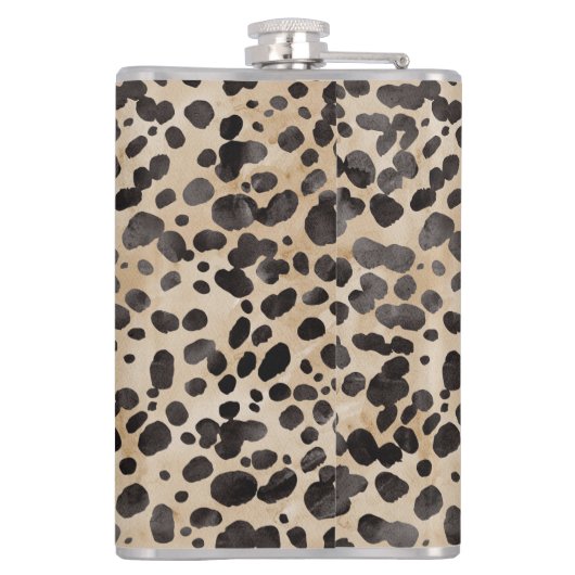 Leopard Print Monogram Flachmann (Rückseite)