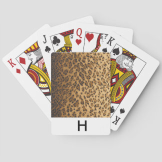 Leopard Print monogram H initiale Playing Cards Spielkarten