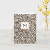 Leopard Print Monogram INITIAL Chic Stationary Karte (Gelbe Blume)