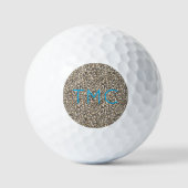 Leopard Print Monogram INITIALS Blue Sports Fun Golfball (Vorderseite)