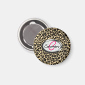 Leopard Print Monogram Magnet (Vorderseite/Rückseite)