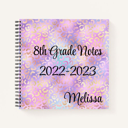 Leopard Print Monogram Notebook Notizblock (Vorderseite)