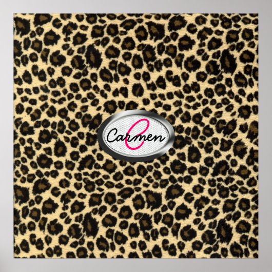 Leopard Print Monogram Poster (Vorne)