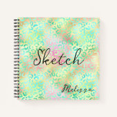 Leopard Print Monogram Sketchbook Notizblock (Vorderseite)