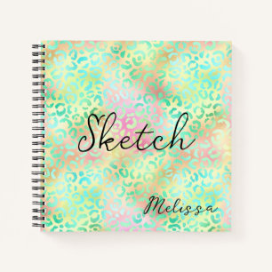 Leopard Print Monogram Sketchbook Notizblock