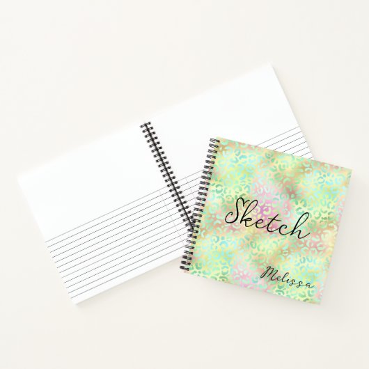 Leopard Print Monogram Sketchbook Notizblock (Innenseite)