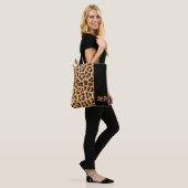 Leopard Print Monogram Stilvoll Personalisiert Tasche (Am Model)