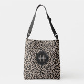 Leopard Print Monogram Totbeutel Tragetaschen Mit Langen Trägern (Rückseite)