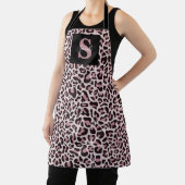 Leopard Print Monogram Trendy Rose Gold Schürze (InSitu)
