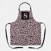 Leopard Print Monogram Trendy Rose Gold Schürze (Vorderseite)