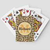 Leopard Print Monogram und Name Playing Cards Spielkarten (Rückseite)