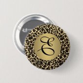Leopard Print Monogramm Button (Vorne & Hinten)