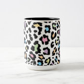 Leopard Print Multi Colors Zweifarbige Tasse (Mittel)
