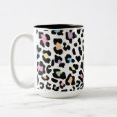 Leopard Print Multi Colors Zweifarbige Tasse (Links)