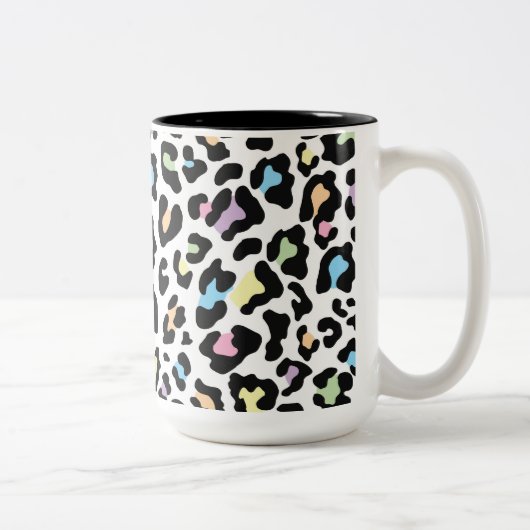 Leopard Print Multi Colors Zweifarbige Tasse (Rechts)