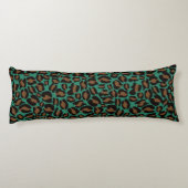 Leopard Print Muster Dschungel Grün braun Seitenschläferkissen (Rückseite)