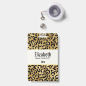 Leopard Print Muster in Gold und Schwarz Ausweis (Vorderseite mit Ausziehbar)