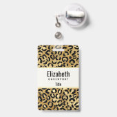 Leopard Print Muster in Gold und Schwarz Ausweis (Rückseite mit Ausziehbar)