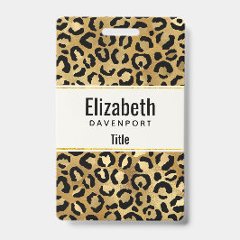 Leopard Print Muster in Gold und Schwarz Ausweis