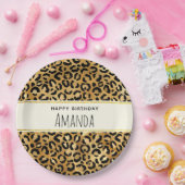 Leopard Print Muster in Gold und Schwarz Geburtsta Pappteller (Party)