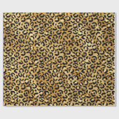 Leopard Print Muster in Gold und Schwarz Geschenkpapier (Flach)