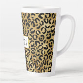 Leopard Print Muster in Gold und Schwarz Milchtasse (Rechts)