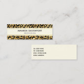 Leopard Print Muster in Gold und Schwarz Mini Visitenkarte (Vorne/Hinten)