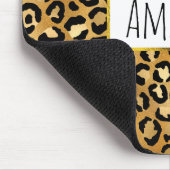 Leopard Print Muster in Gold und Schwarz Mousepad (Ecke)