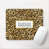 Leopard Print Muster in Gold und Schwarz Mousepad (Mit Mouse)