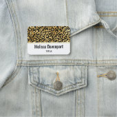 Leopard Print Muster in Gold und Schwarz Namensschild (Beispiel)