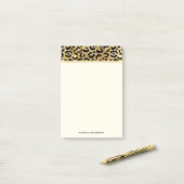 Leopard Print Muster in Gold und Schwarz Post-it Klebezettel (Auf Schreibtisch)