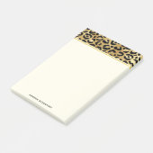 Leopard Print Muster in Gold und Schwarz Post-it Klebezettel (angewinkelt)