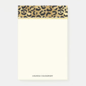 Leopard Print Muster in Gold und Schwarz Post-it Klebezettel (Vorderseite)