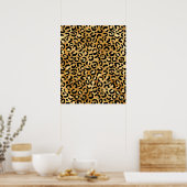 Leopard Print Muster in Gold und Schwarz Poster (Küche)