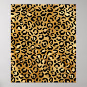 Leopard Print Muster in Gold und Schwarz Poster (Vorne)